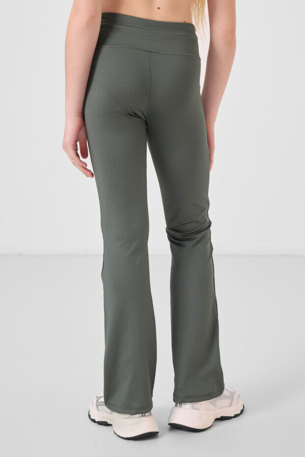 Kız Çocuk Haki İspanyol Paça Tayt