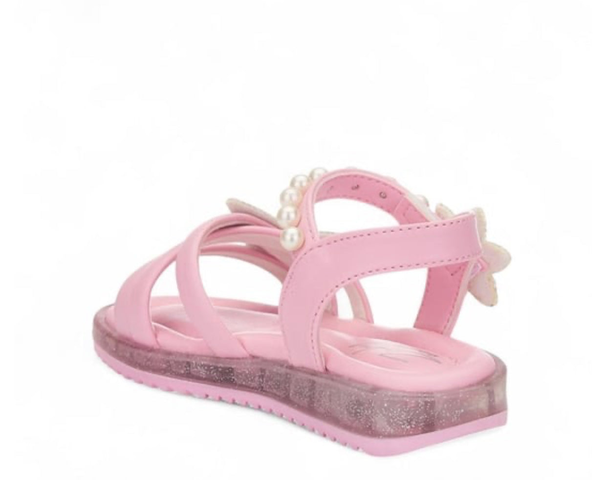 Kelebek Aksesuarlı Pembe Kız Çocuk Sandalet
