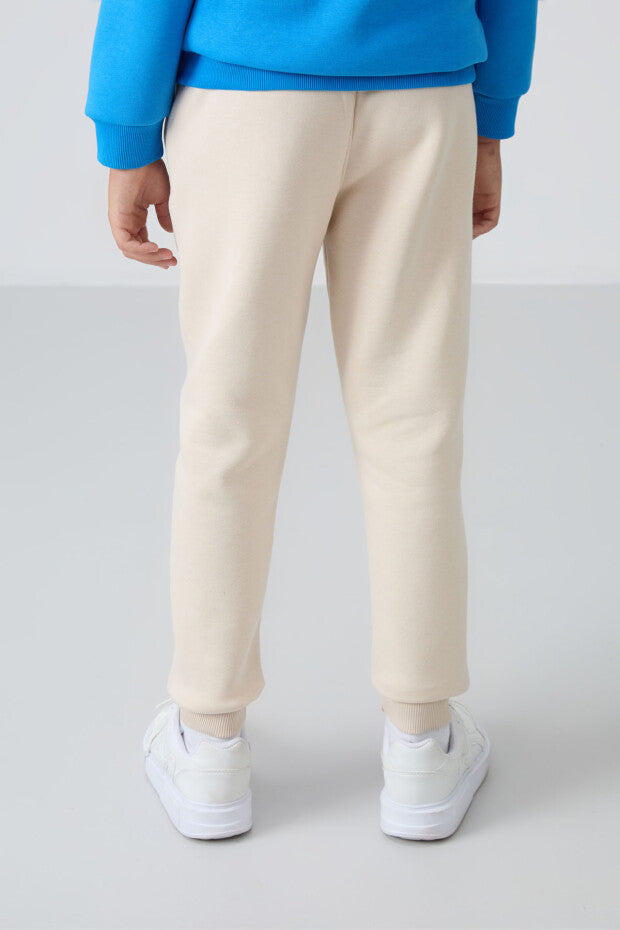 Bej Rengi Şardonlu Erkek Çocuk Eşofman Altı