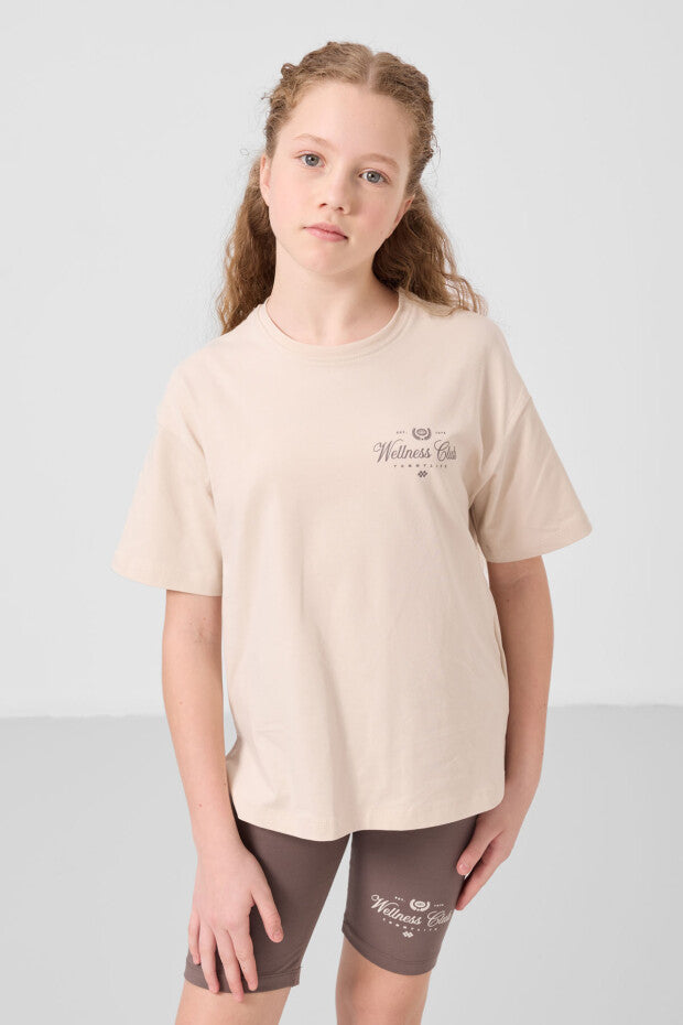 Bej Kahve Kısa Tayt Takım