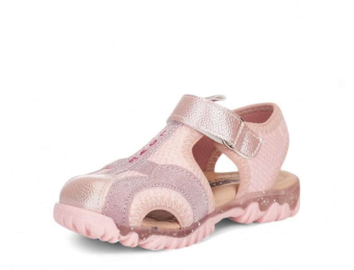 Pudra Simli Kız Çocuk Spor Sandalet