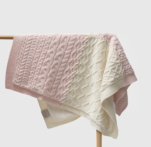 Larenis Triko Bebek Battaniyesi – %100 Pamuk | 85x100 cm | Pembe, Mavi, Gri ve Taş Renk Seçenekleri