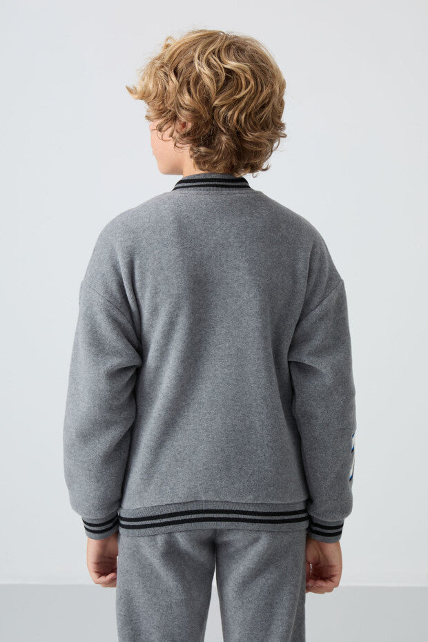 Gri Polar Kolej Ceketi Erkek Çocuk