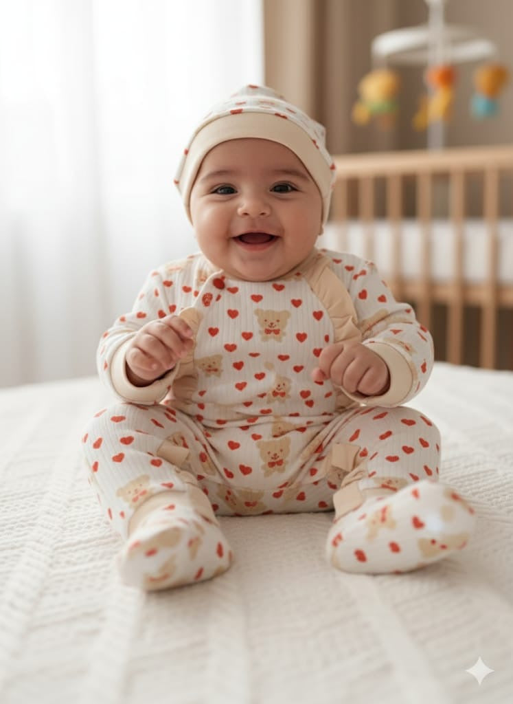 Kız Bebek 0-3 Ay Kişiselleştirilebilir Kalpli Ayıcık 5’li Set – Battaniyeli Hastane Çıkışı 25223CY