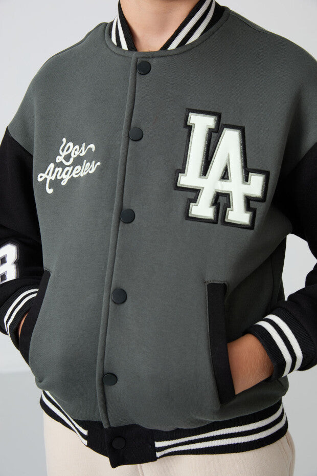 Erkek Çocuk Haki Spor Kolej Ceketi