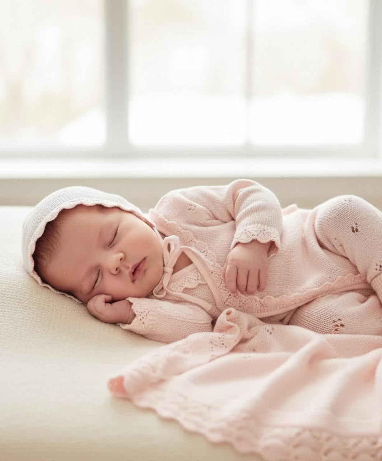 Kişiselleştirilebilir 5 Parça Triko Yenidoğan Bebek Takımı | İsim Nakışlı Organik Pamuk Kız Bebek Seti