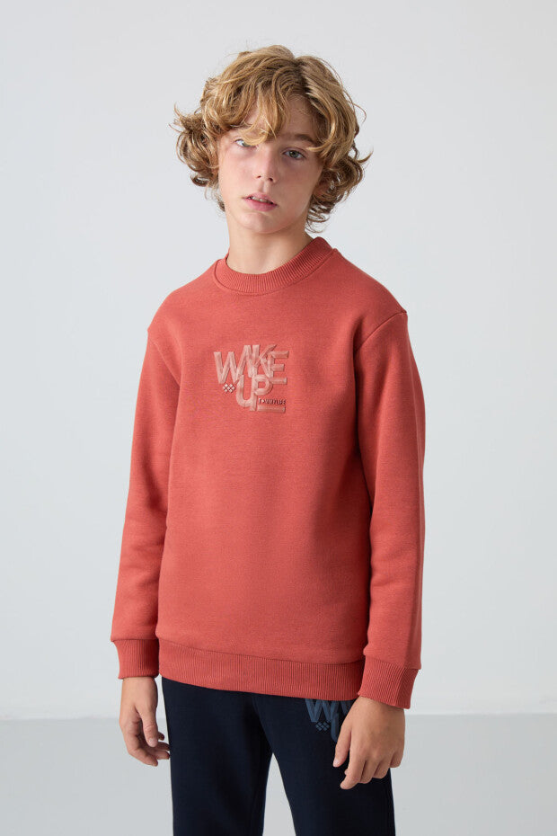 Kiremit Lacivert Pamuklu Eşofman Takım Erkek Çocuk