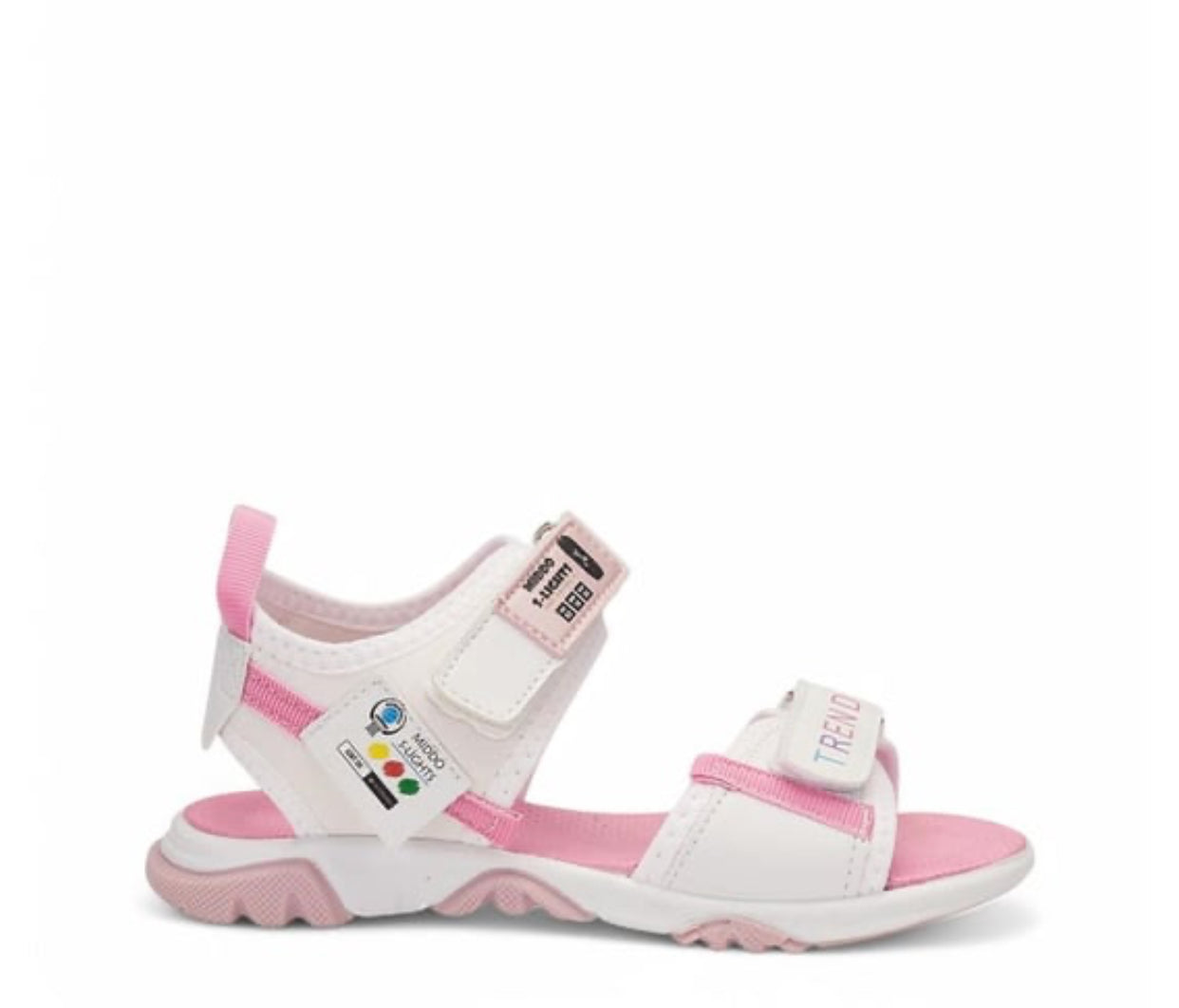 Beyaz Pembe Çizgili Spor Sandalet