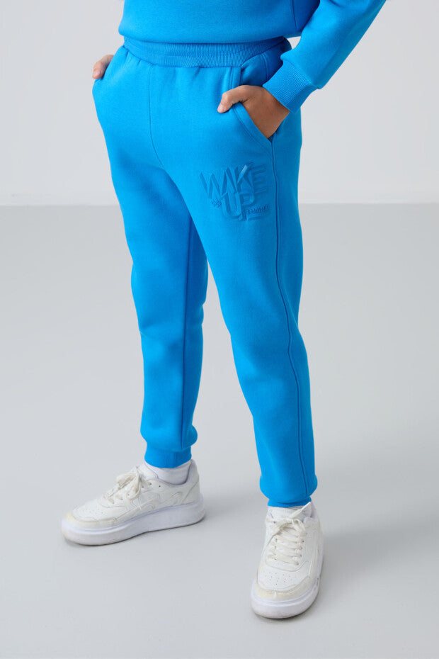 Mavi Pamuklu Wakeup Armalı Eşofman Takımı Erkek Çocuk