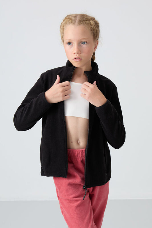 Siyah Fermuarlı Sweatshirt