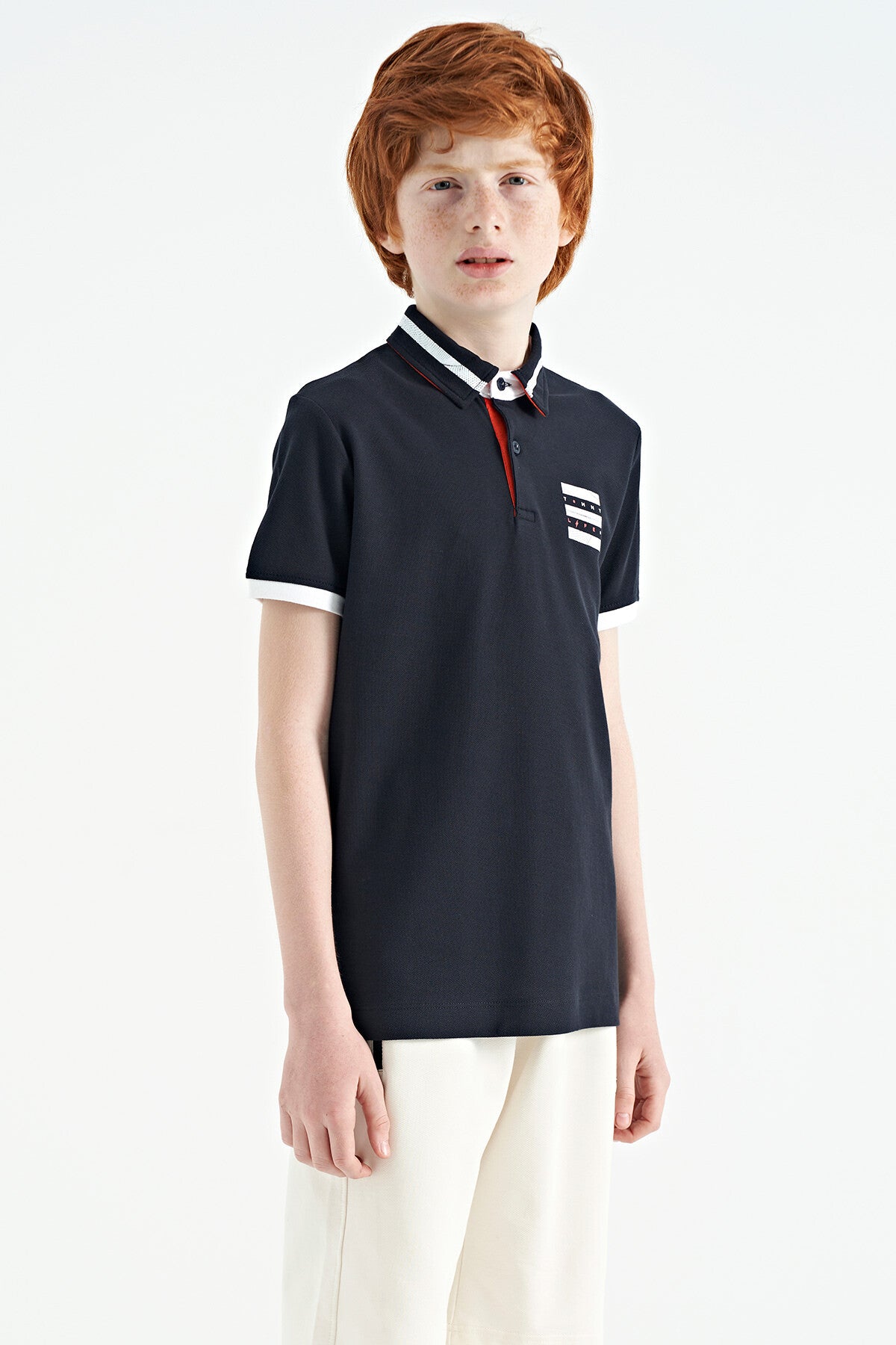 Lacivert Polo Yaka Erkek Çocuk Tshirt