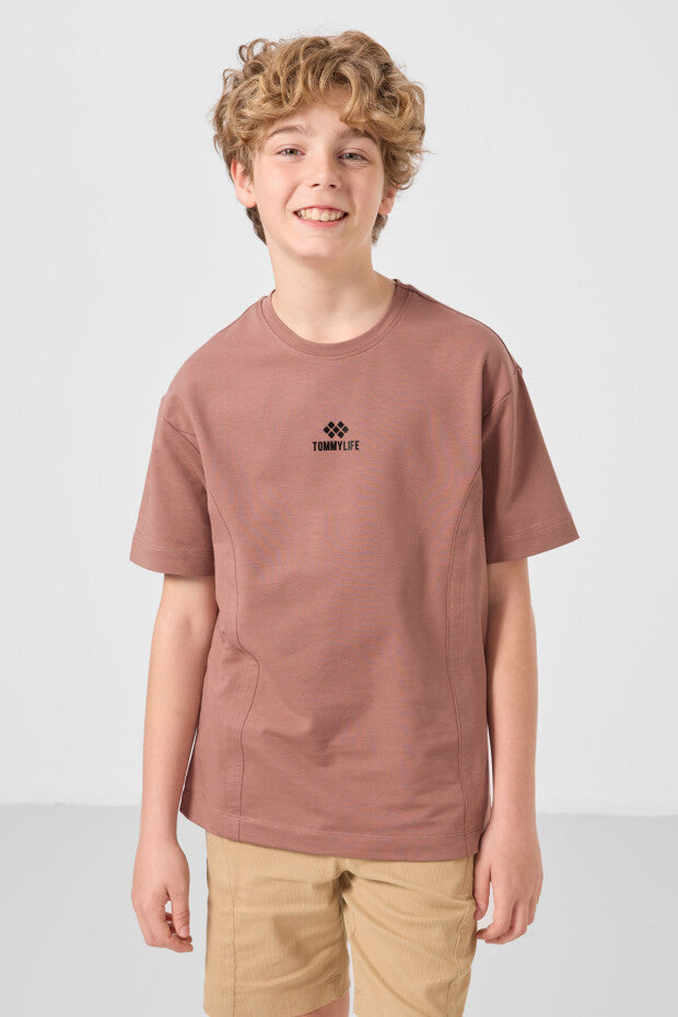 Erkek Çocuk Tarçın Tshirt Bej Şort Takım