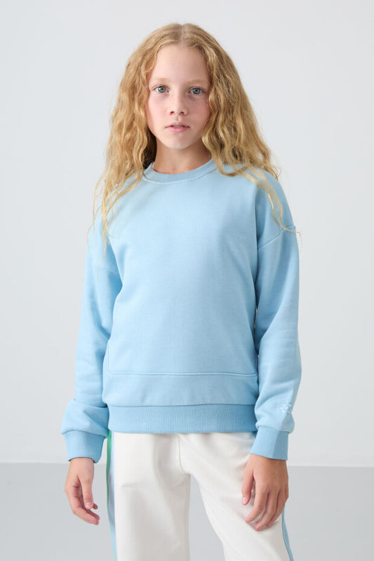 Kız Çocuk Soft Mavi Sweatshirt
