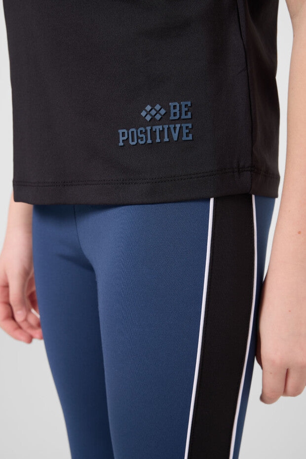 Kız Çocuk Şeritli Tayt Tshirt Takım