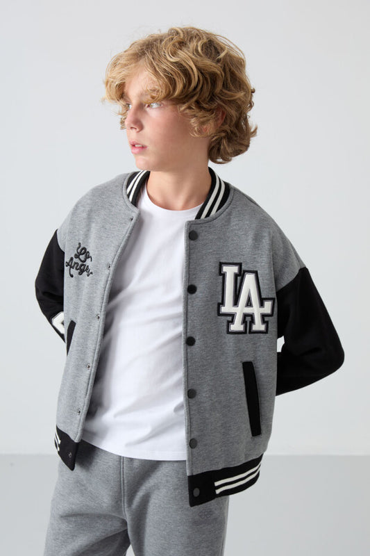 Erkek Çocuk Gri Kolej Ceketi