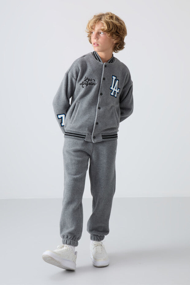 Gri Polar Kolej Ceketi Erkek Çocuk