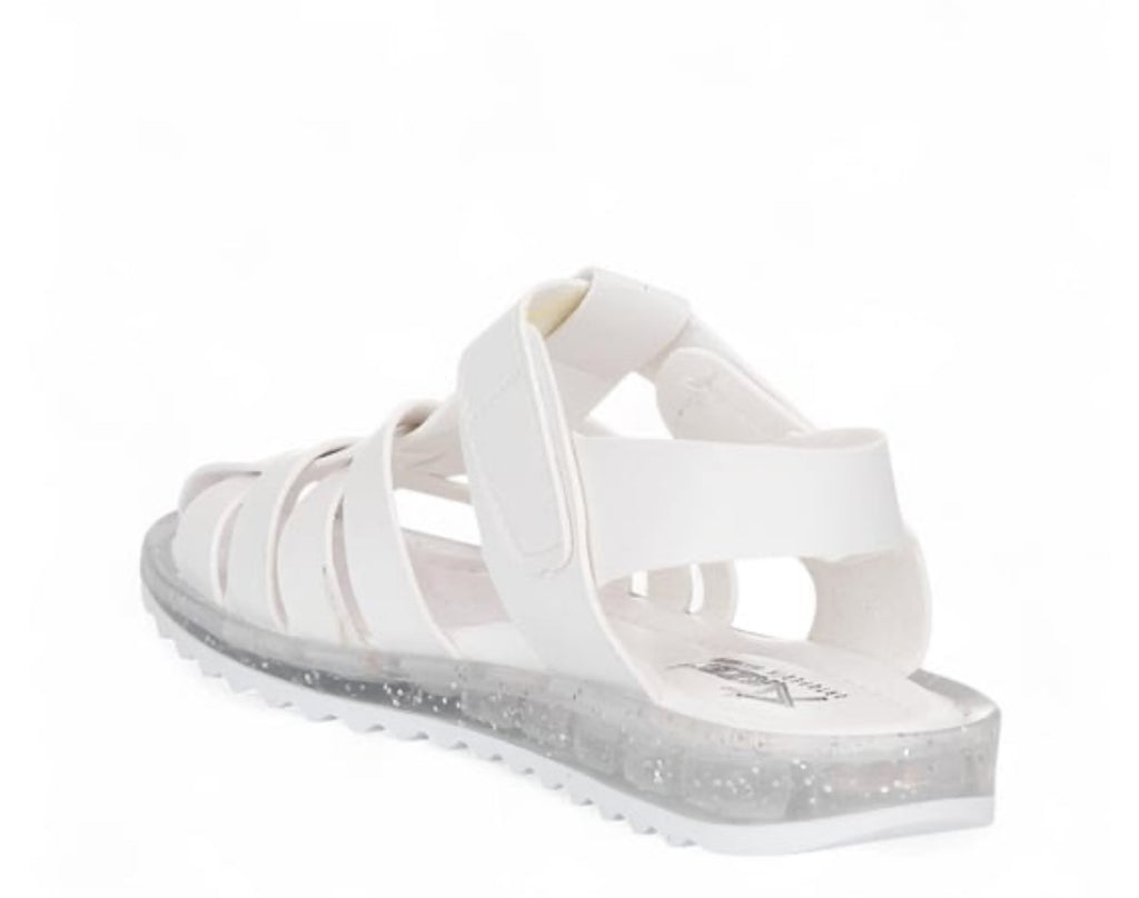 Beyaz Kız Çocuk Örgü Yazlık Sandalet