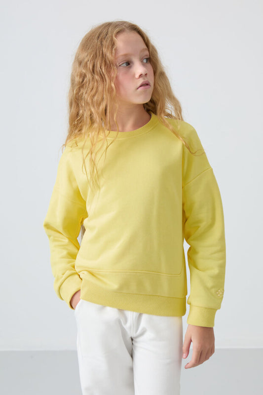 Sarı Kız Çocuk Sweatshirt