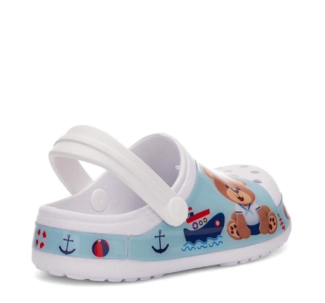 Ayıcık Figürlü Beyaz Çocuk Terlik