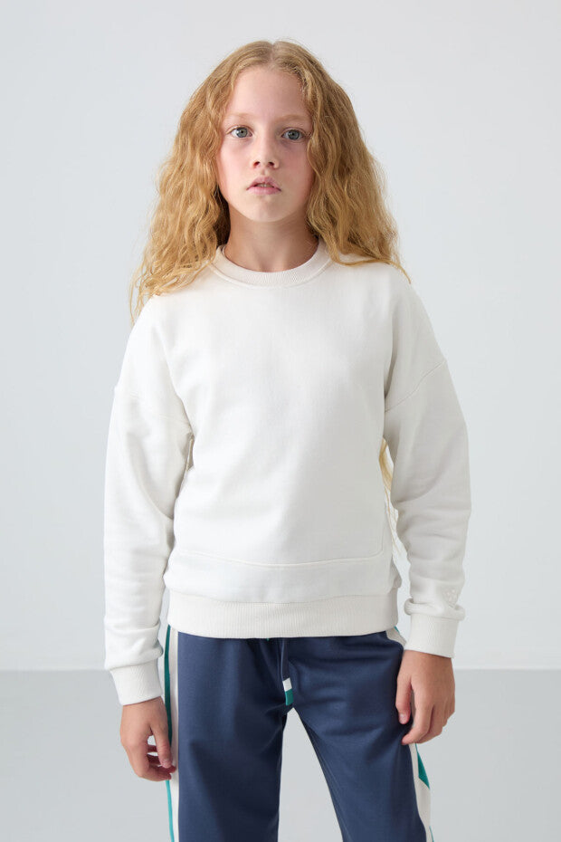 Kız Çocuk Ekru Sweatshirt