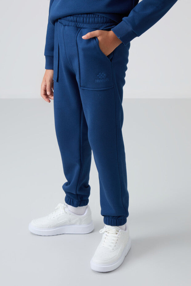 Lacivert Şardonlu Erkek Çocuk Pijama Takımı