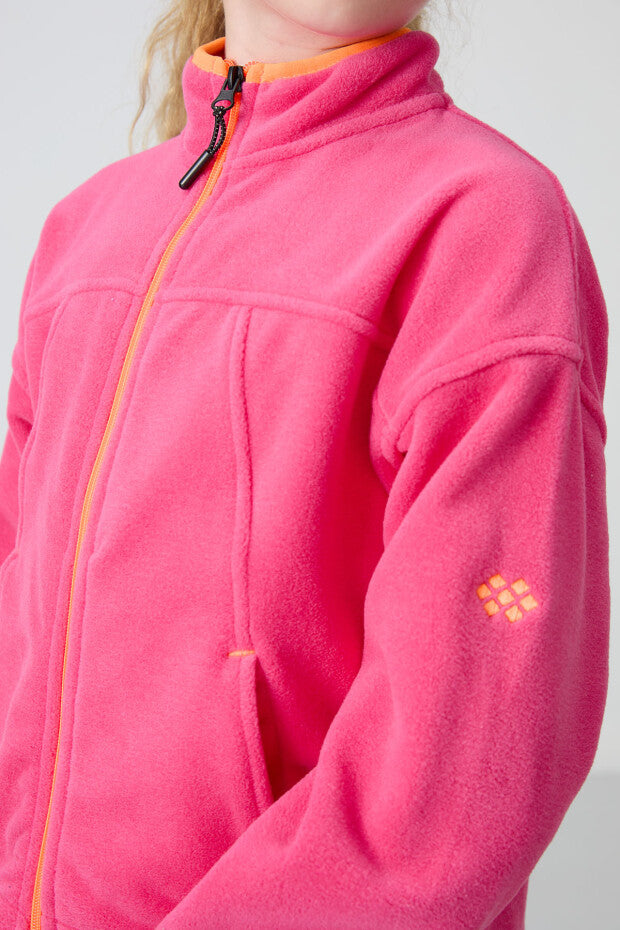 Şeker Pembe Fermuarlı Sweatshirt