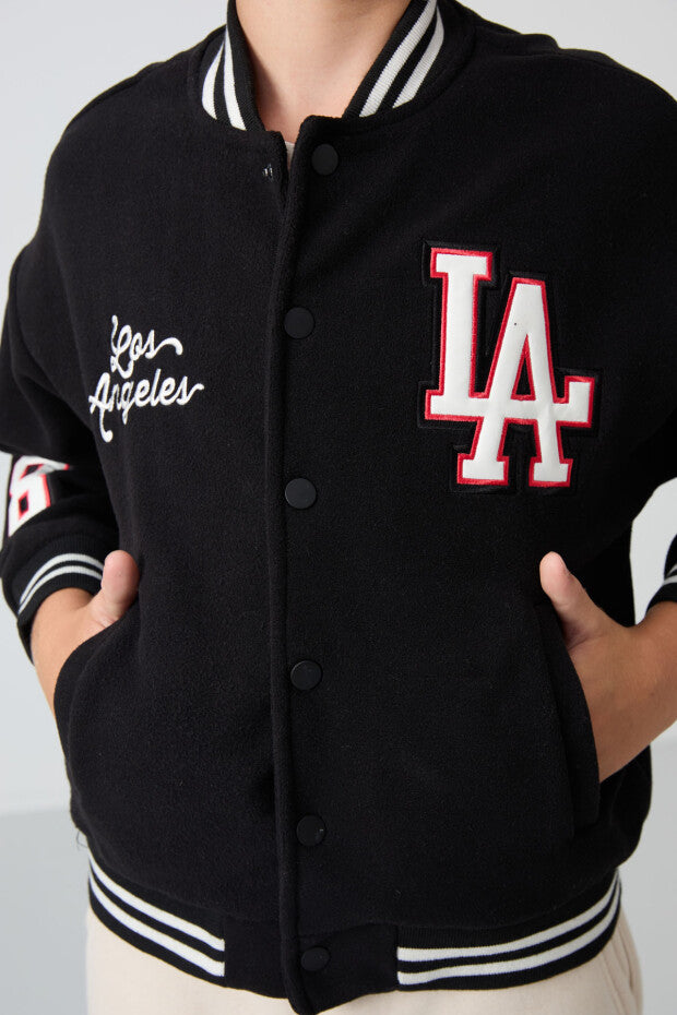 Siyah Polar Kolej Ceketi Erkek Çocuk