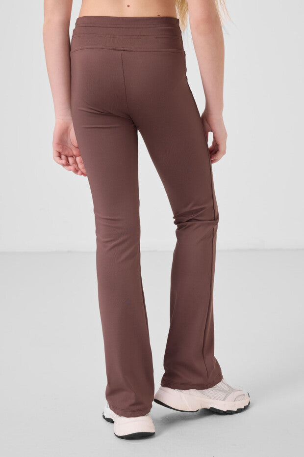 Kahve Rengi İspanyol Paça Tayt