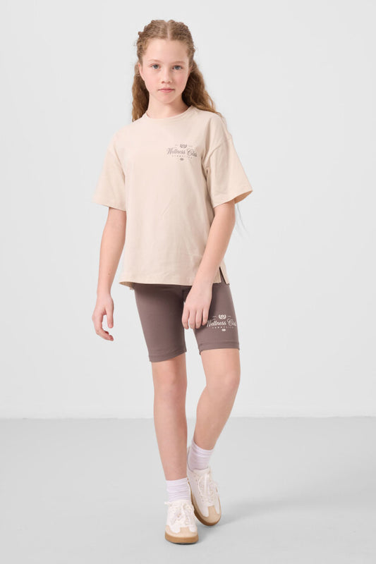 Bej Kahve Kısa Tayt Takım