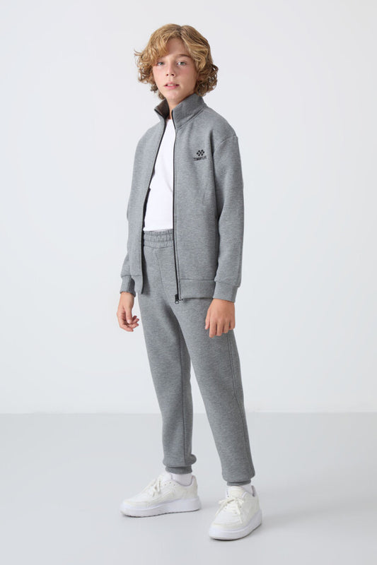 Gri Pamuklu Erkek Çocuk Eşofman Takımı