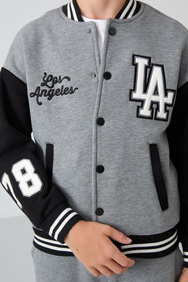 Erkek Çocuk Gri Kolej Ceketi