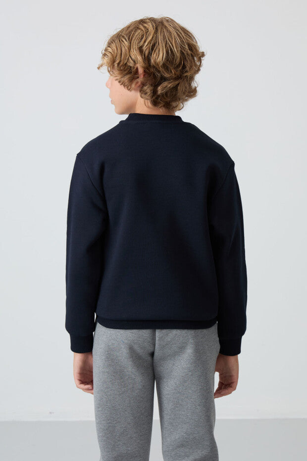 Lacivert Pamuklu Erkek Çocuk Sweatshirt