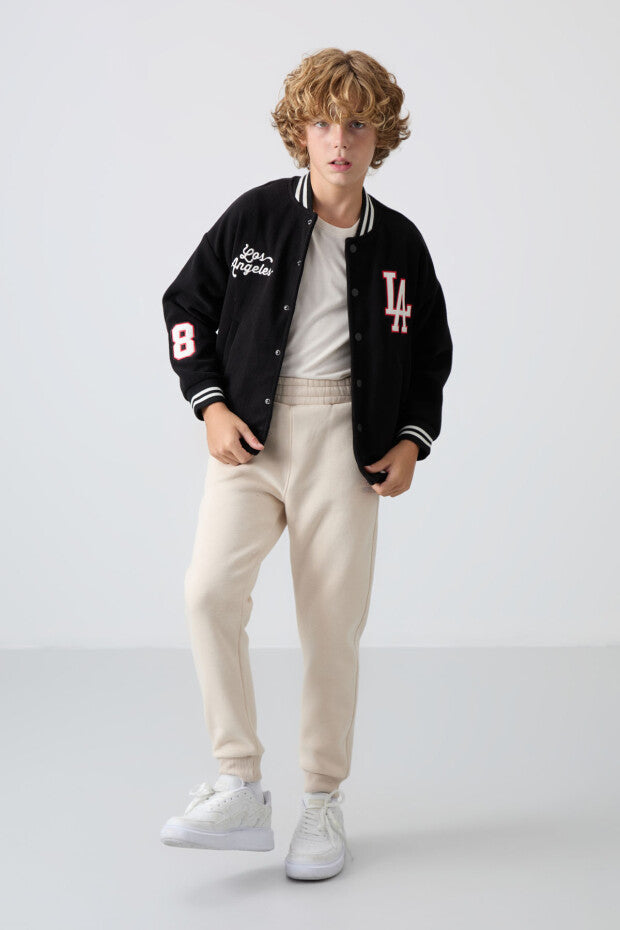 Siyah Polar Kolej Ceketi Erkek Çocuk