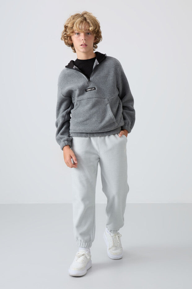 Taş Rengi Polar Jogger Erkek Çocuk Eşofman Altı