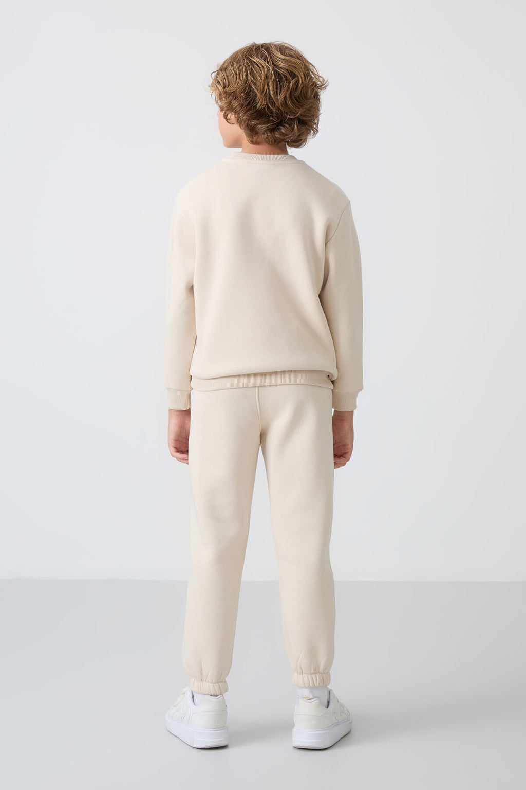 Bej Rengi Pamuklu Erkek Çocuk Eşofman Takımı