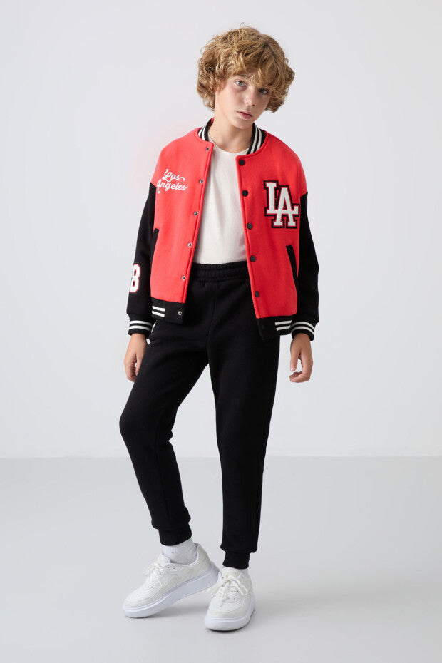 Nar Çiçeği Losangeles Nakışlı Kolej Ceketi