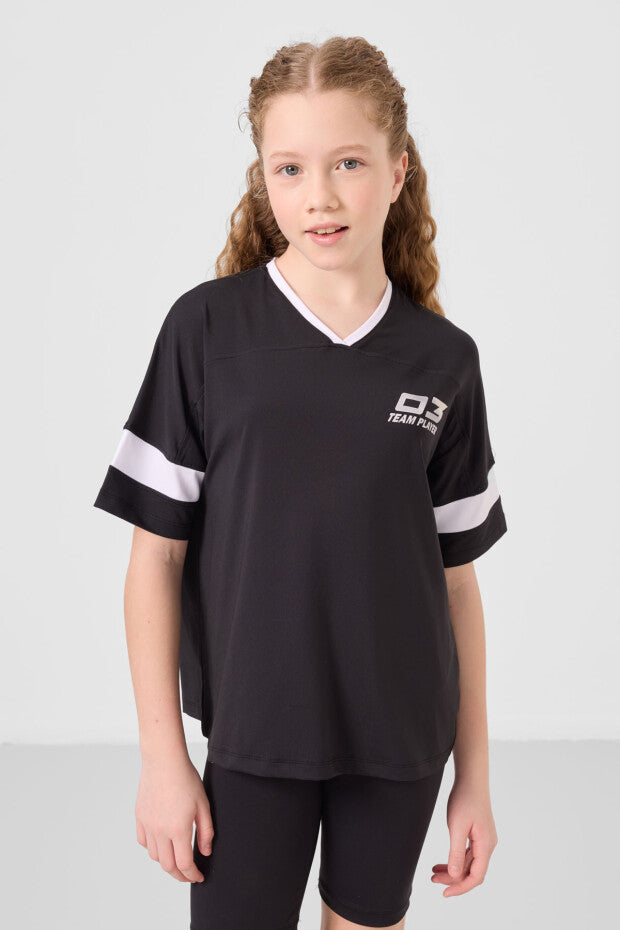 Siyah Spor Tshirt KısaTayt Takım