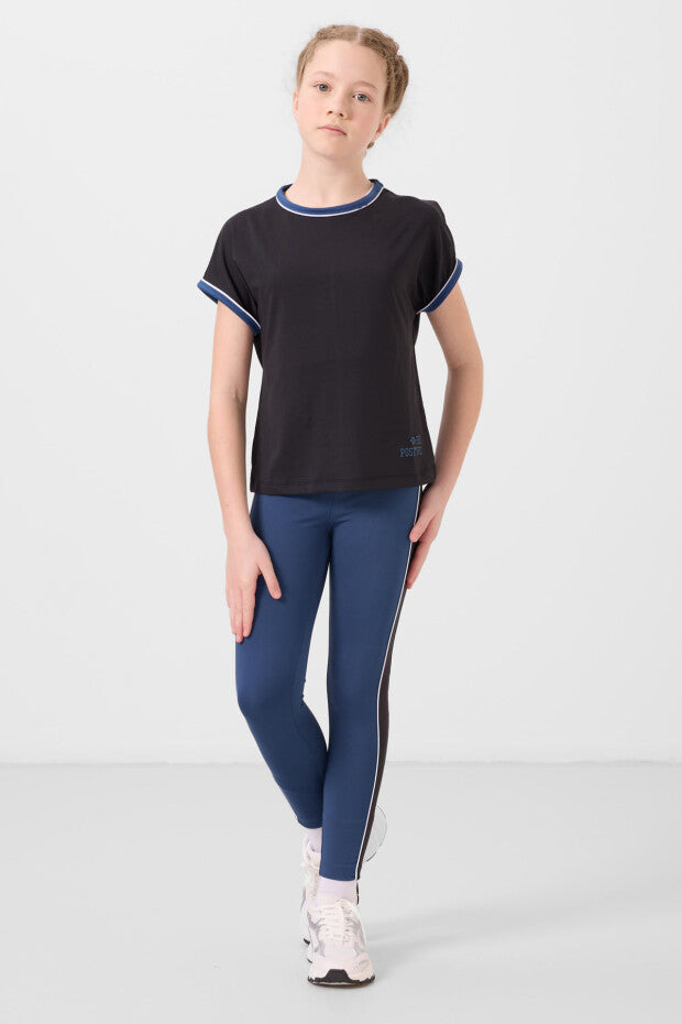 Kız Çocuk Şeritli Tayt Tshirt Takım