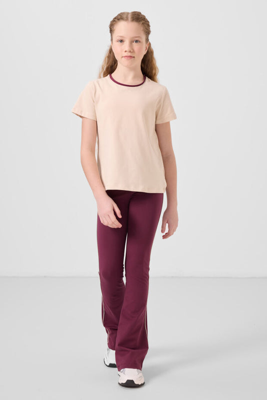 Bordo İspanyol Paça Tayt Tshirt Takım