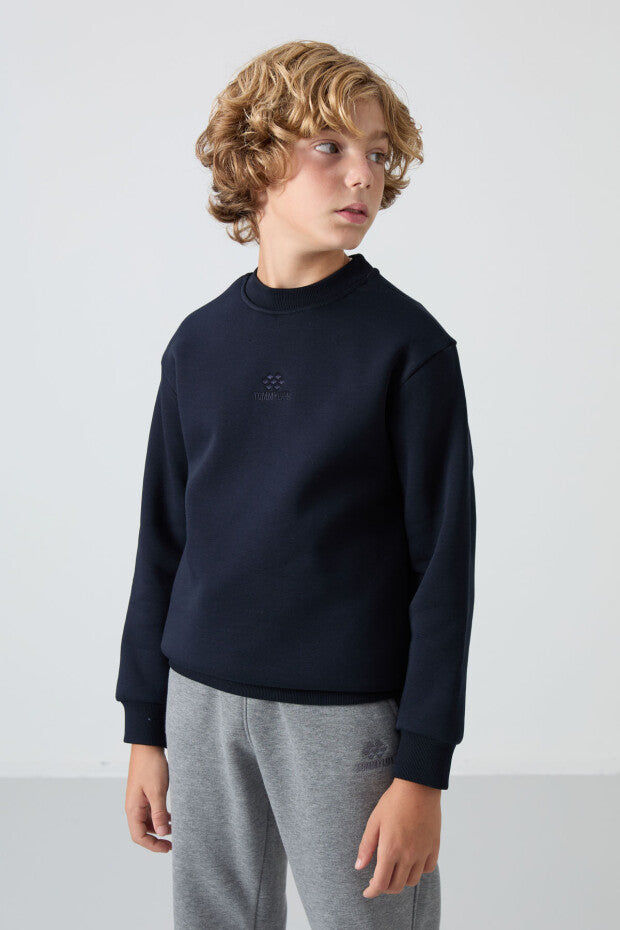 Lacivert Pamuklu Erkek Çocuk Sweatshirt