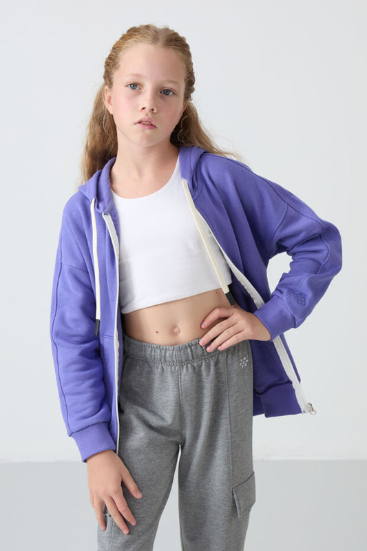 Kız Çocuk Mor Sweatshirt