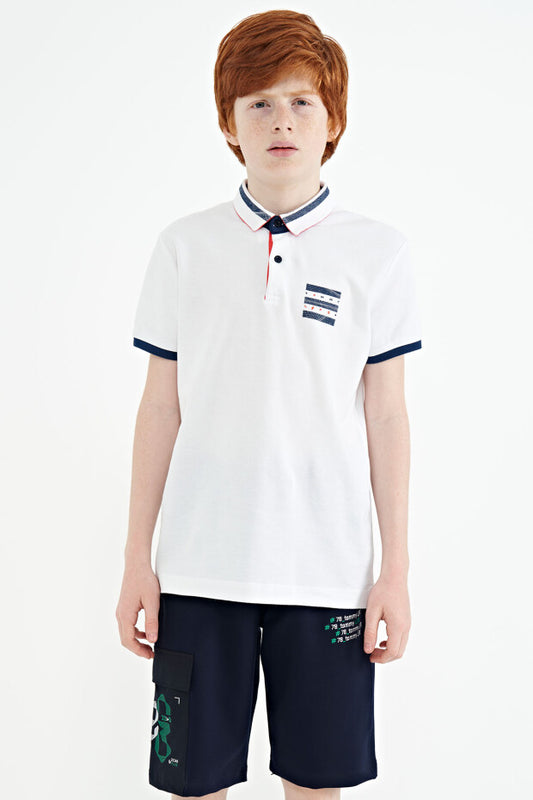 Erkek Çocuk Polo Yaka Tshirt Beyaz