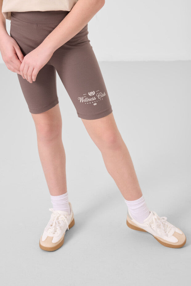 Bej Kahve Kısa Tayt Takım