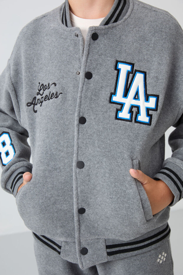 Gri Polar Kolej Ceketi Erkek Çocuk