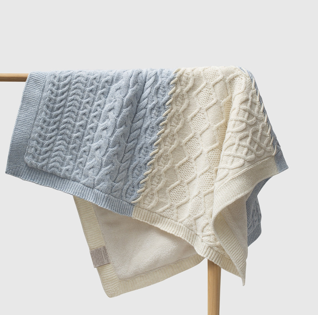 Larenis Triko Bebek Battaniyesi – %100 Pamuk | 85x100 cm | Pembe, Mavi, Gri ve Taş Renk Seçenekleri