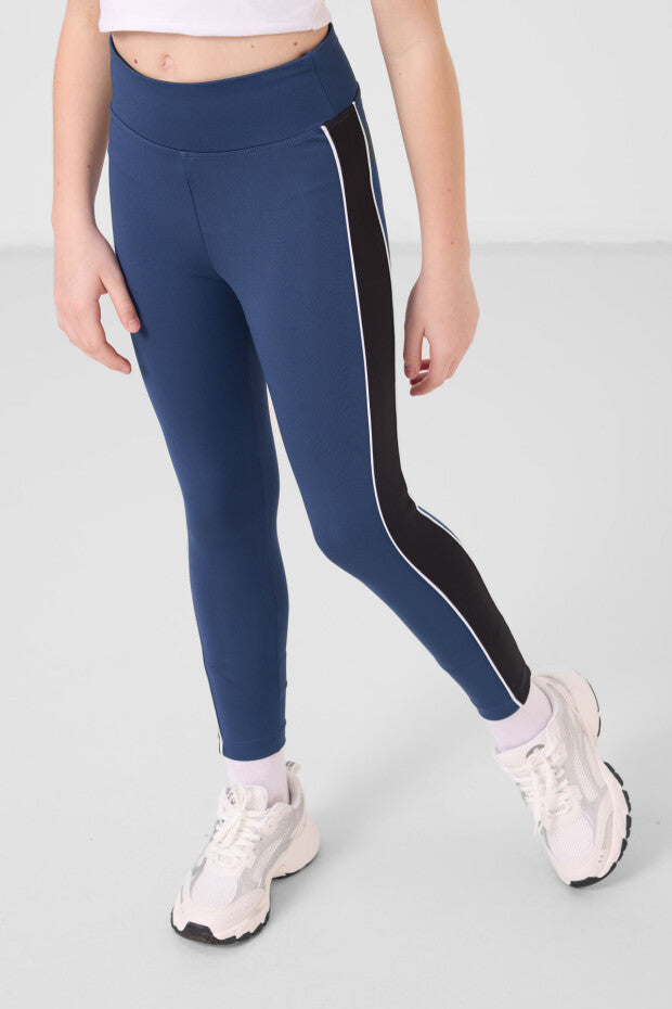 Kız Çocuk Şeritli Tayt Tshirt Takım