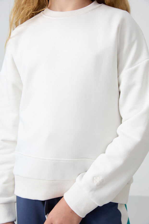 Kız Çocuk Ekru Sweatshirt