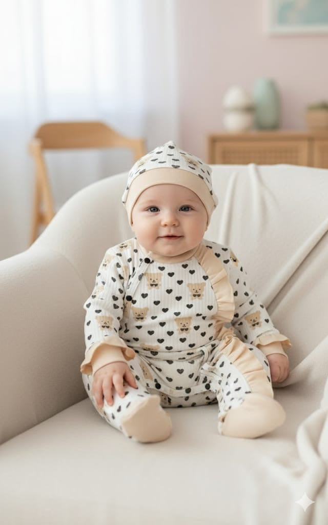 Kız Bebek 0-3 Ay Kişiselleştirilebilir Kalpli Ayıcık 5’li Set – Battaniyeli Hastane Çıkışı 25223CY