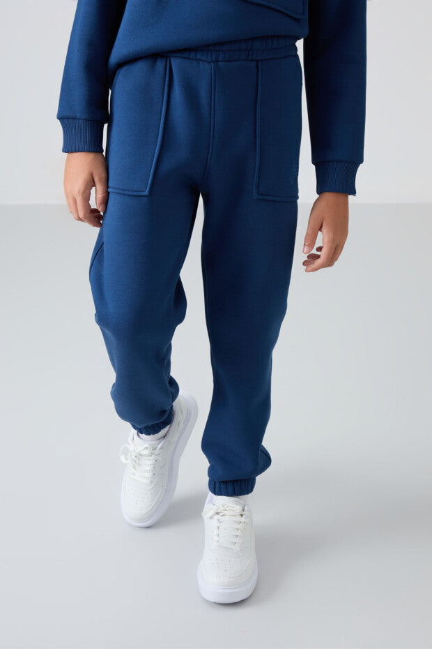 Lacivert Şardonlu Erkek Çocuk Pijama Takımı