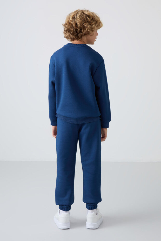 Lacivert Şardonlu Erkek Çocuk Pijama Takımı